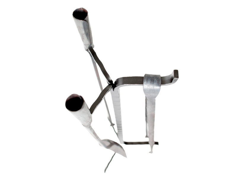 A FERRO E FUOCO . Kaminbesteck mit Besteckständer