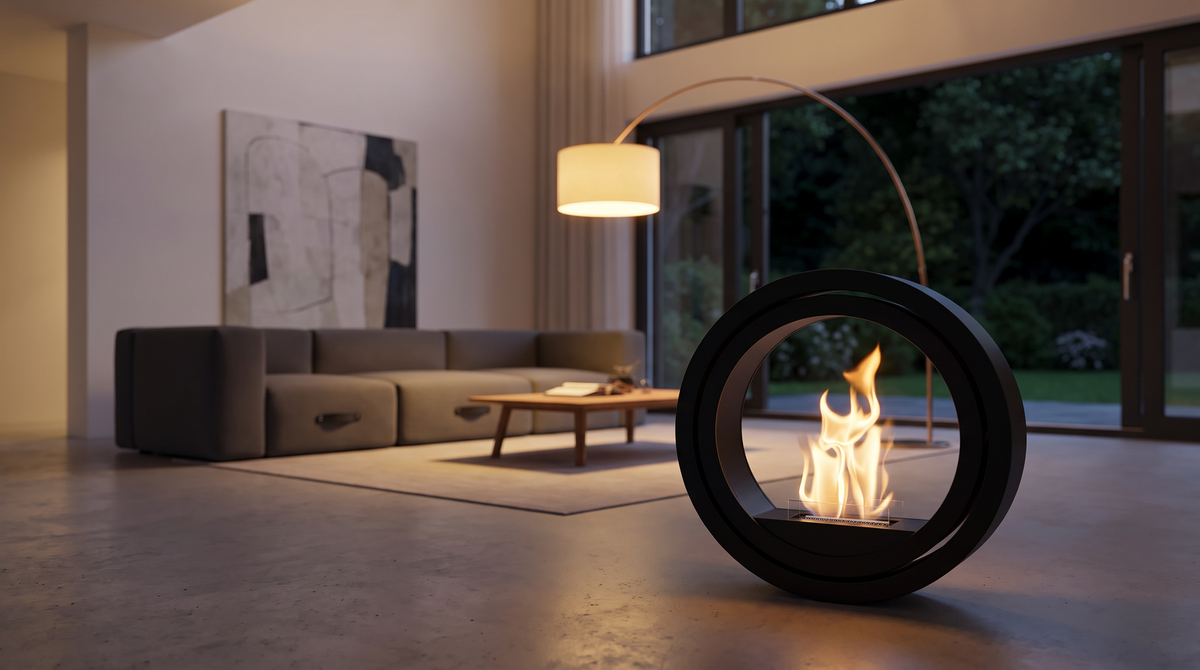 ROLL FIRE . Rollbarer Kamin