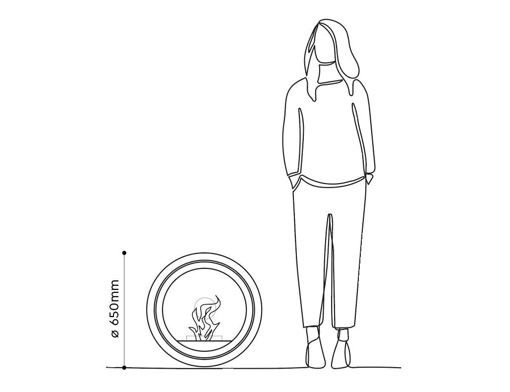 ROLL FIRE . Rollbarer Kamin